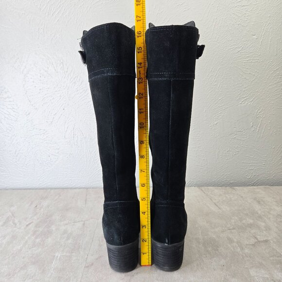 Born Of Concept Knee High Boots 7.5 Black Suede Equestrian Western Riding Tall - Picture 4 of 15